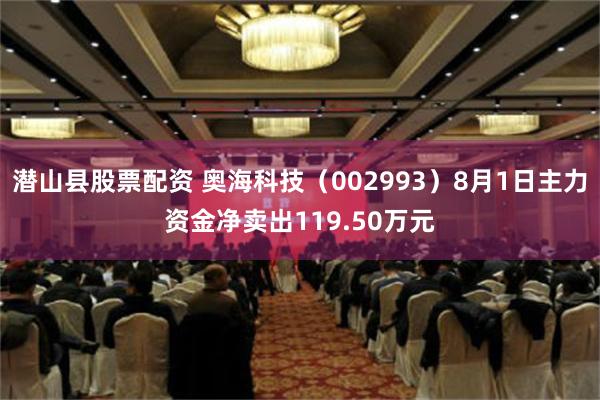 潜山县股票配资 奥海科技（002993）8月1日主力资金净卖出119.50万元