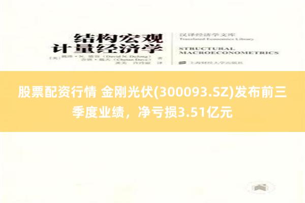 股票配资行情 金刚光伏(300093.SZ)发布前三季度业绩，净亏损3.51亿元