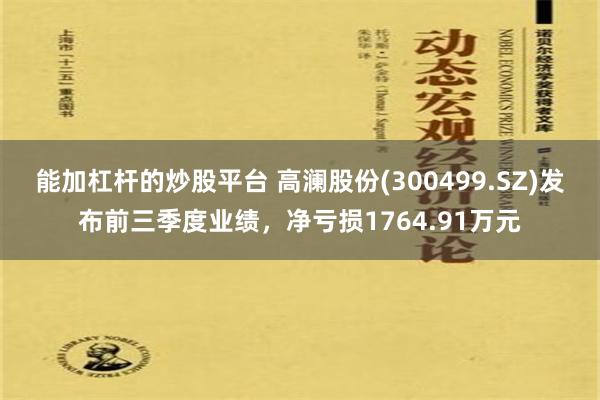 能加杠杆的炒股平台 高澜股份(300499.SZ)发布前三季度业绩，净亏损1764.91万元