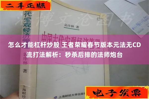 怎么才能杠杆炒股 王者荣耀春节版本元法无CD流打法解析：秒杀后排的法师炮台